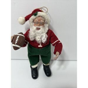 Santa Claus Christmas Tree Ornament‎ Vintage Football  Holiday Creations